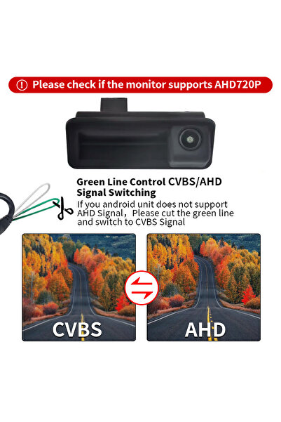 Choice كاميرا الرؤية الخلفية للسيارة CVBS-AHD AHD 1080P بجهد 12 فولت، متوافقة...