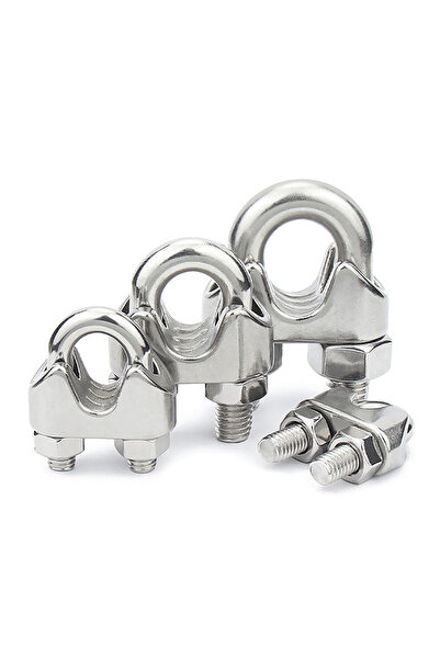 Choice4 M6(10Pcs) 10 PCS Silver A2 Stainless Steel U-Bolt Type Wire Rope Clip...