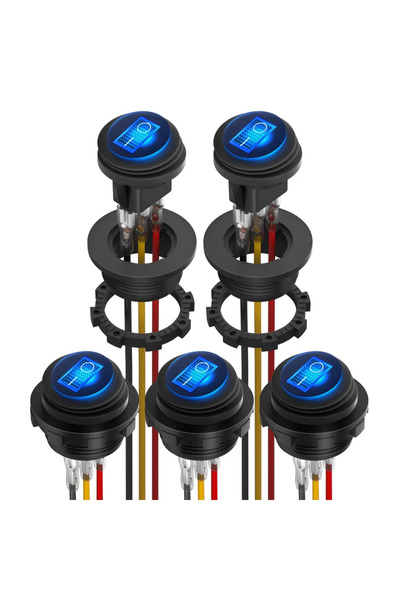 Choice 12V Blue LED 5PCS Waterproof Round Rker Switch12V LED Toggle Switch Li...