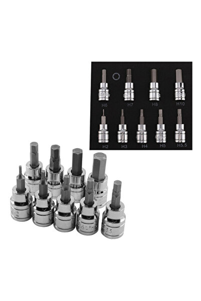 Choice A Bit Socket Industrial Grade Hex Bit Socket Set 9pcs 3/8 Drive & Dril...