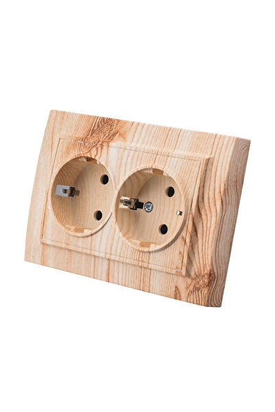 Choice مقبس كهربائي أوروبي ثنائي مع أرضية خشبية مقاومة للهب، معيار أوروبي مع ...
