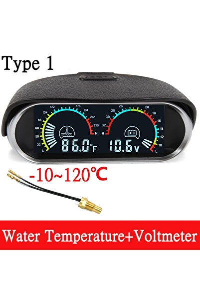 Choice Black 12V Car 2 in 1 LCD Gauge Voltmeter+Water Temperature Meter With ...