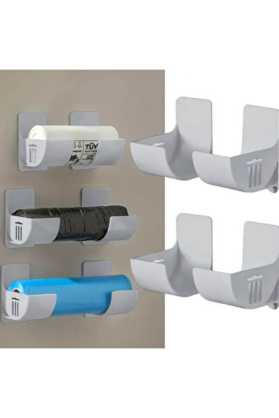 Choice Grey-4pcs 4-pack Punch-free Storage Rack Kitchen Plastic Wrap Garbage ...