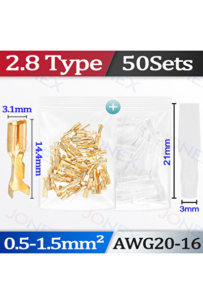 Choice مجموعة من 50 طقم من أطراف التوصيل الكهربائية من نوع F-2.8، ذات أطراف ت...