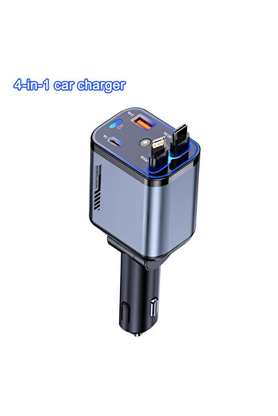 Choice MAX 240W C1 4 in 1 240W/120W Car Charger Retractable Car Charger USB T...