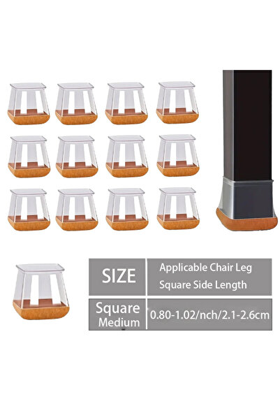 Choice 20 pcs M ( Fit 2.1-2.6cm ) 20 PCS Chair Leg Protectors Rectangle for H...