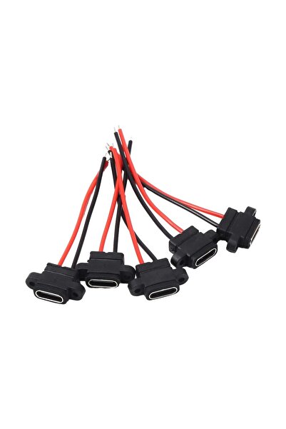 Choice1 5pcs 5/10/15PCS Flat Black Type-C Female Chassis 2 Pin Type-C Female ...