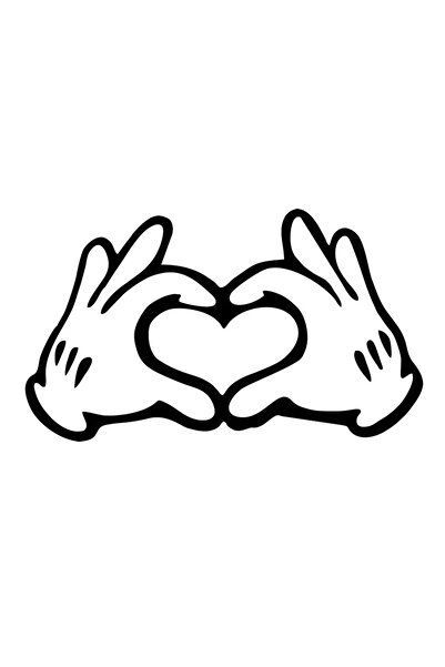 Choice ملصق سيارة أسود لامع على شكل قلب ويد، مقاس 12×7 سم، يُستخدم لتزيين زجا...