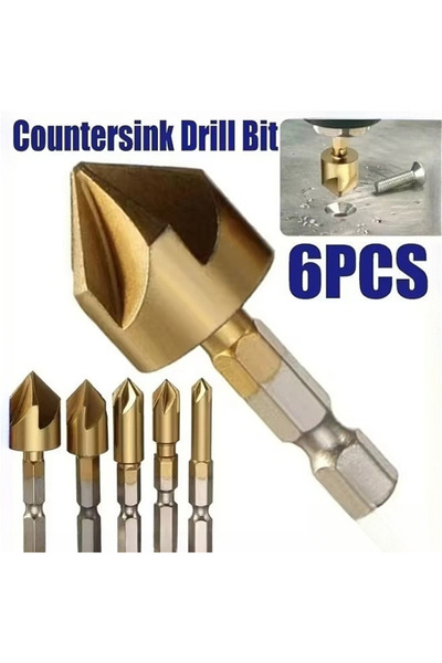 Choice مجموعة لقم حفر غاطسة سداسية من الفولاذ عالي السرعة والتيتانيوم، لقطع ا...