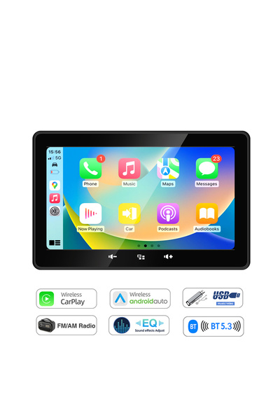 Choice راديو بحري لاسلكي 7 بوصة، يدعم نظامي CarPlay وAndroid Auto، مزود بمستق...