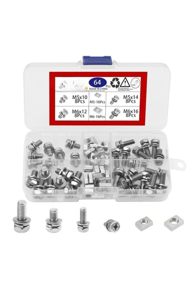Choice 1 box 64Pcs/box Stainless Steel Motorcycle Battery Terminal Nut Bolt S...