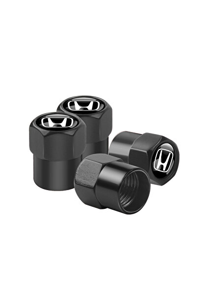 Choice5 غطاء صمام هواء معدني أسود اللون بشعار هوندا، غطاء واقي من الغبار لإطا...