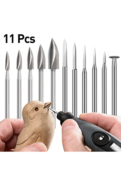 Choice مجموعة رؤوس نحت الخشب الدائرية HSS المكونة من 11 قطعة، مناسبة للأدوات ...