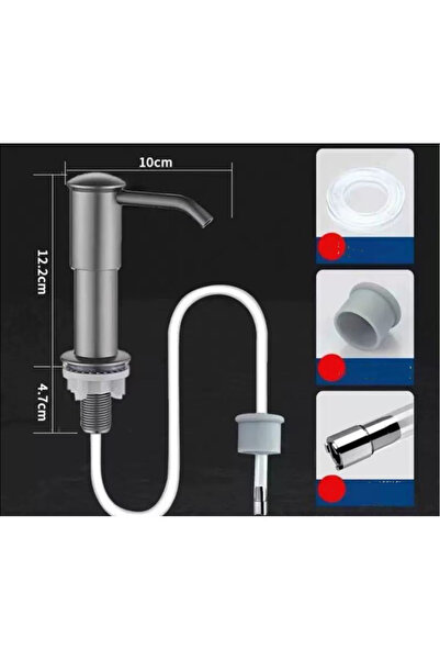Choice موزع أطباق رمادي اللون، يُوضع على سطح طاولة المطبخ، مزود بأنبوب تمديد ...