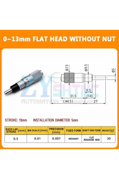 Choice4 رأس ميكرومتر مسطح MT13-1 ذو رأس تفاضلي 0-6.5 مم، رأس ميكرومتر 0-13 مم...