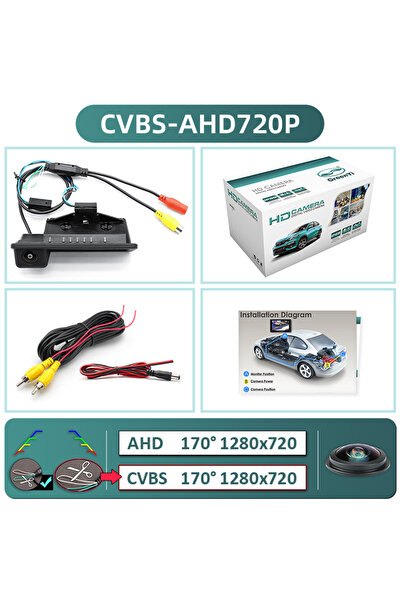 Choice كاميرا الرؤية الخلفية للسيارة من GreenYi، طراز CVBS-AHD720P-170deg، بد...