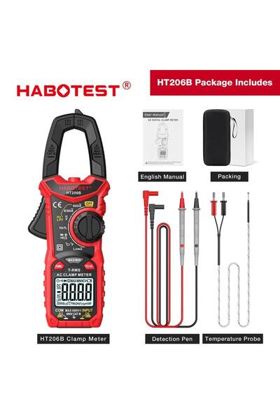 Choice HT206B HABOTEST HT206A/HT206B/HT206D Digital Clamp Meter DC/AC Current...