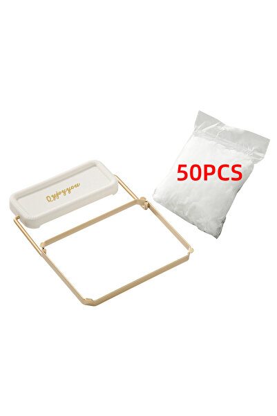 Choice حامل أكياس شبكية قابلة للطي لمصفاة حوض المطبخ، أبيض اللون، مع 50 كيسًا...