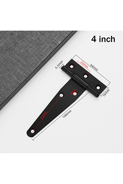 Choice1 4 Inch 2Pcs Heavy Duty Shed Door Hinges Gate Strap Hinges Black Tee H...