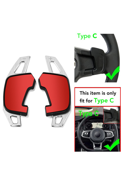 Choice For Type C Silver Car Steering Wheel Paddle Shift Extend Shifter Stick...