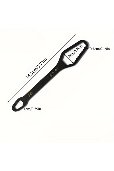 Choice Black 1pc 3-17mm Universal Double-Head Torx Wrench Self-Tightening Adj...