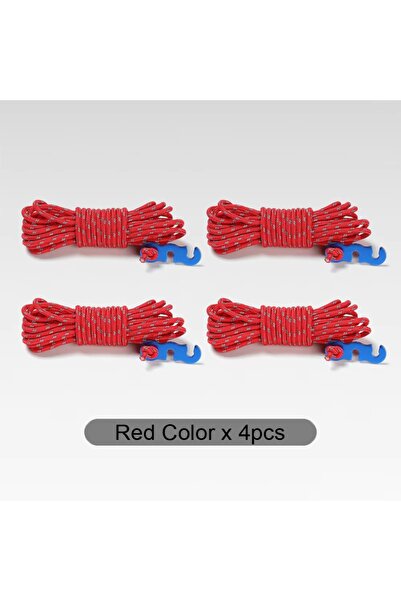 Choice 4M 3mm Red 4Pcs Outdoor Guy Lines Tent Cords Reflective Camping Rope w...