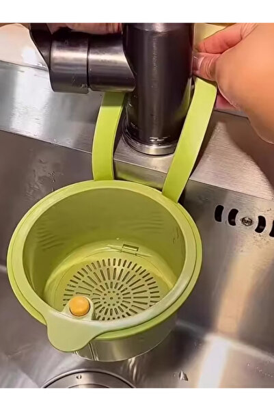 Choice green Self-Cleaning Push-Type Sink Strainer Basket - Automatic Food Wa...