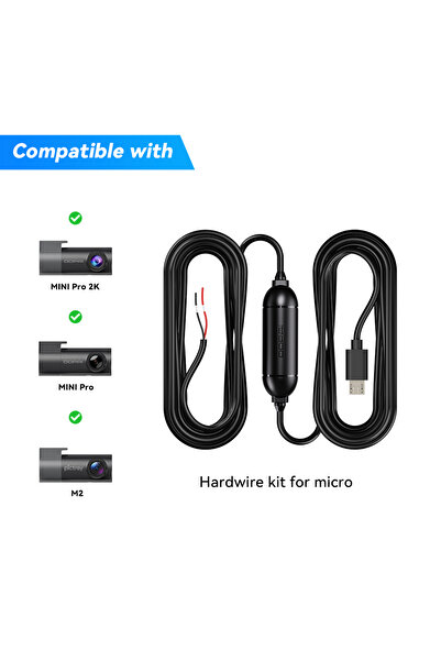 choice2 طقم توصيل كاميرا داش كام DDPAI لكاميرا MINI Pro، مزود بخاصية مراقبة ر...