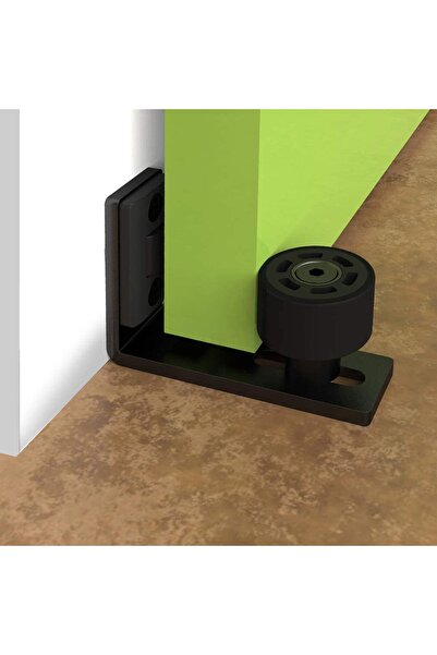 Choice قطعة واحدة: دليل أرضي أسود قابل للتعديل لأبواب الحظائر المنزلقة مع برا...