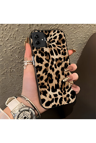 SLIMFELT Samsung Galaxy A04 Uyumlu Lüks Leopar Kılıfı, Düşmeye Dayanıklı Sili...