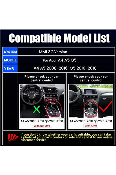Choice مع نظام MMI 3G اللاسلكي CarPlay لسيارات أودي A4 وA5 (2008-2016) وQ5 (2...