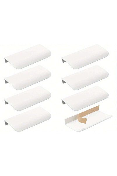 Choice مجموعة من 8 قطع من مقابض سحب الأصابع البيضاء، مقابض أدراج معدنية مخفية...