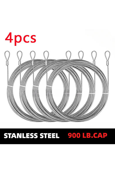 Choice 200MM 4pcs 4PCS 2M 304 Stainless Steel Wire Canopy Rope Fishing Liftin...