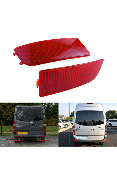Choice 2x Red Rear Bumper Reflector Tail Light Assembly Cover For Mercedes Sp...