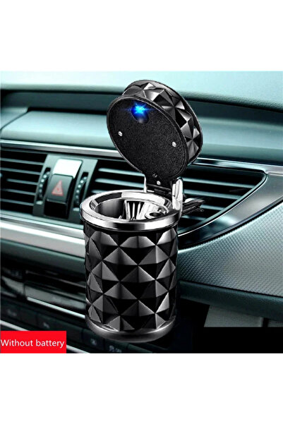 Choice1 منفضة سجائر سوداء بإضاءة LED، مصنوعة من سبائك الألومنيوم، كوب من الأل...