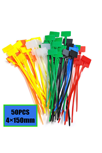 Choice4 4x150mm Yellow 50pcs Easy Mark 4*150mm Nylon Cable Ties Tag Labels Pl...