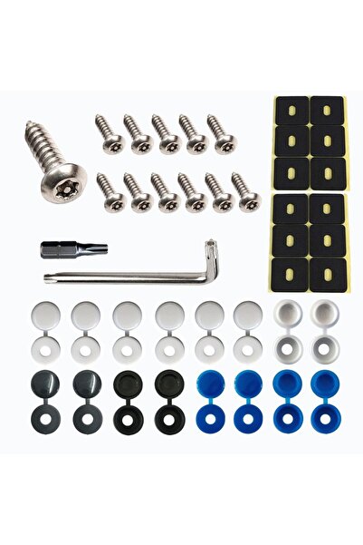 Choice كما هو موضح، مجموعة براغي وأغطية إطار لوحة الترخيص المصنوعة من الفولاذ...