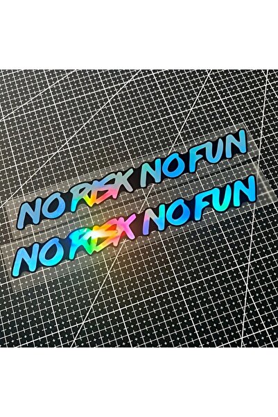 Choice 1PC White 2PCS/SET "NO RISK NO FUN" Sticker Set - Multiple Colors (Bla...