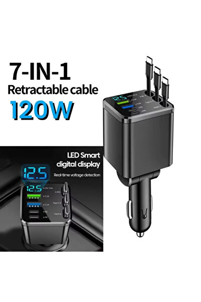 Choice4 Updated A NEW Upgraded Retractable Car Charger 5 in 1, 69W Fast Charg...