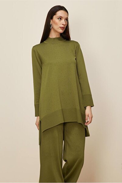 Alvina Stone Printed Tricot Suit with Pants 45863