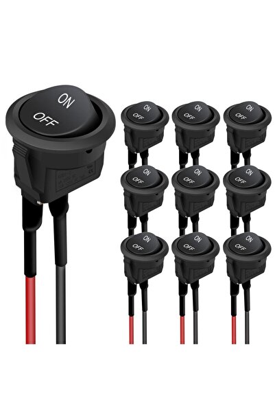 Choice 10pcs 10pcs Mini Rker Switch 12 Volt on off Toggle Pre-Wired 6A/250V 1...