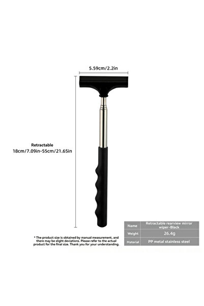 Choice1 black Portable Rearview Mirror Wiper for Automotive New Retractable C...