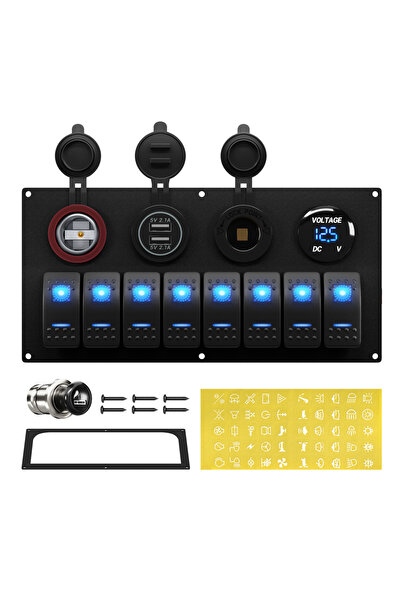 Choice لوحة مفاتيح قوارب بحرية مقاومة للماء من داييرتك، مزودة بـ 8 مفاتيح تبد...