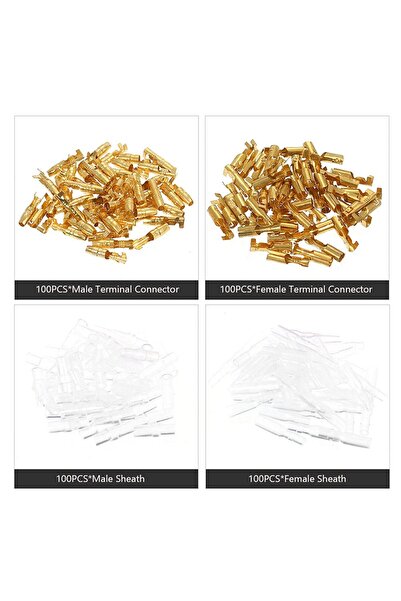 Choice1 مجموعة من 100 موصل رصاصي 4.0 مم، موصلات طرفية سلكية ذكر وأنثى للسيارا...
