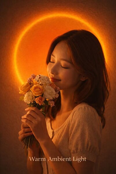 gen مصباح إضاءة محيطية صغير بتصميم غروب الشمس، إضاءة LED مزاجية لغرفة النوم و...