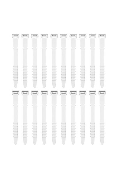 Choice 20 قطعة من منظم كابلات بيانات الهاتف المصنوع من السيليكون الأبيض، مناس...