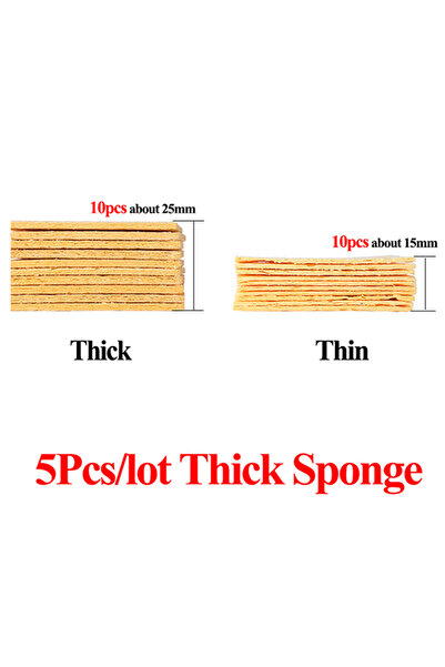 choice2 5Pcs Thick Sponge Soldering Iron Yellow Sponge Solder Tip Cleaning Sp...