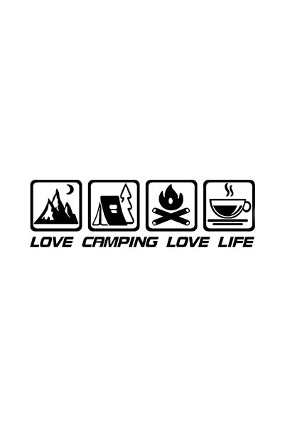 Choice ملصقات سيارات التخييم السوداء مقاس 25 × 7.5 سم من CANPING LOVE LIFE، م...
