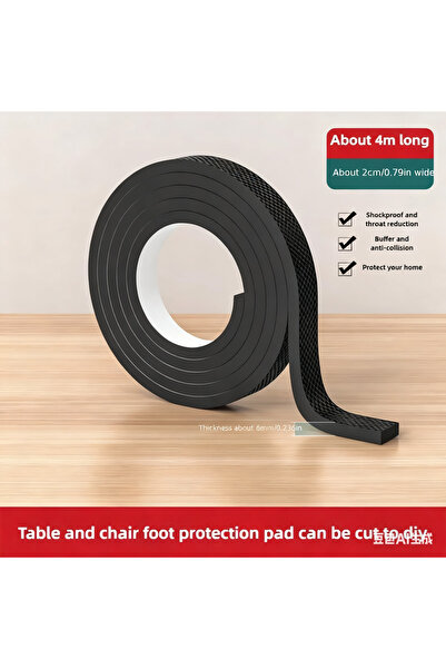 Choice وسادات أثاث من اللباد الأسود بطول 4 أمتار، سميكة مانعة للانزلاق وعازلة...