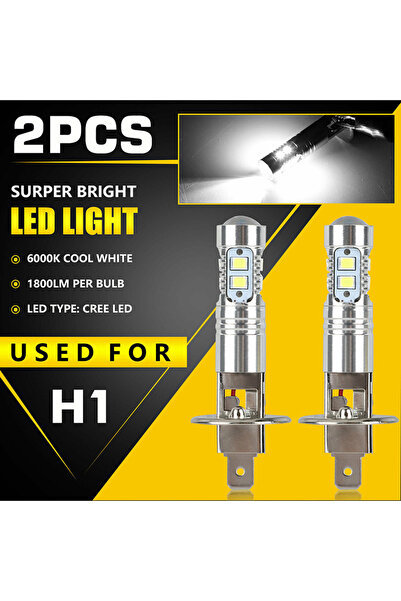 Choice قطعتان من مصابيح LED H1 الأمامية للسيارة، 8000 كلفن، 100 واط، لون أزرق...